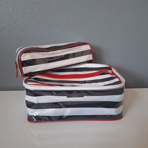 Kate Spade New York Stripped Cosmetic travel Bag Set